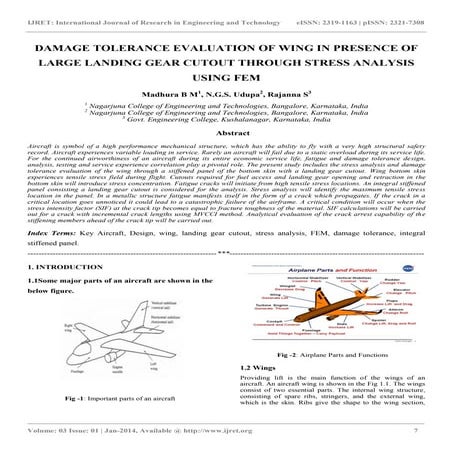 Damage tolerance evaluation of wing in presence of large landing gear cutout ...