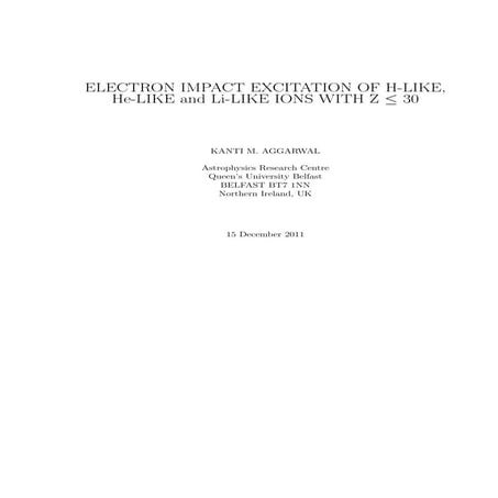 Electron impact excitation of H-like, He-like and Li-like ions with Z ≤ 30