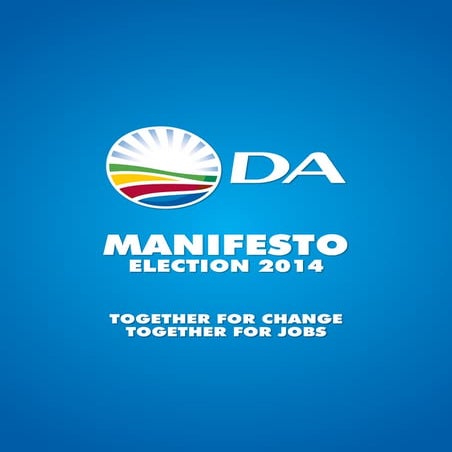 DA 2014 Election manifesto