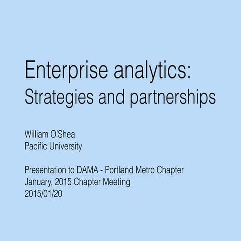 Enterprise analytics: Strategies and partnerships