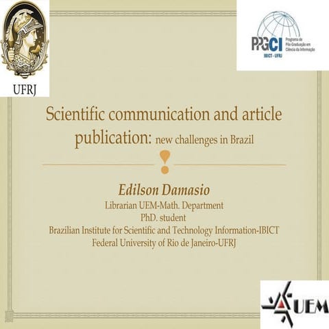 Scientific Communication and article publicitar: new challenges in Brazil