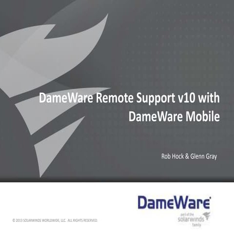 DameWare Remote Support v10 with DameWare | PPTX | Operating Systems ... image.