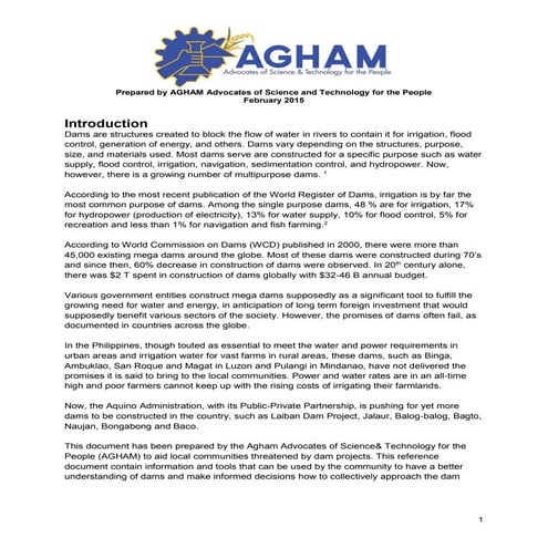 Dam guide for communities