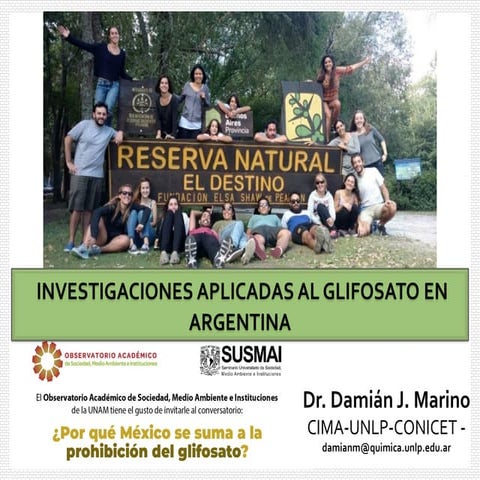 Investigaciones aplicadas a la Glifosato en Argentina