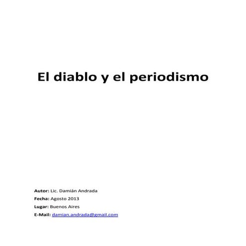 El diablo y el periodismo