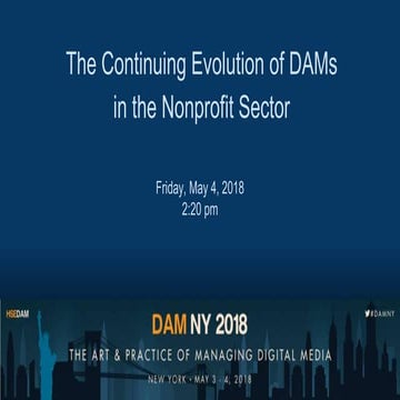 The Continuted Evolution of DAMs in the Nonprofit Sector