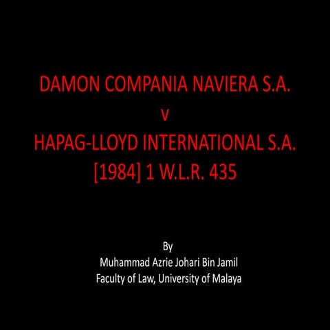 Damon compania v hapag lloyd international