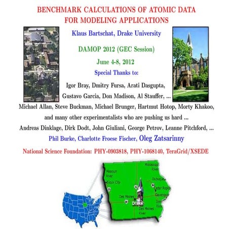  Benchmark Calculations of Atomic Data for Modelling Applications
