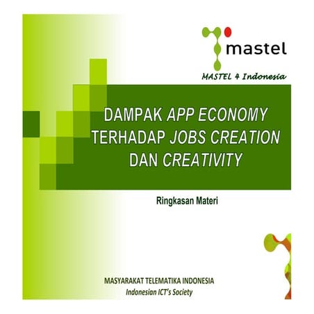 Dampak App Economy terhadap Jobs Creation dan Creativity