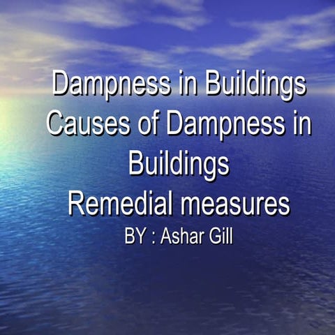 Dampness in buildings