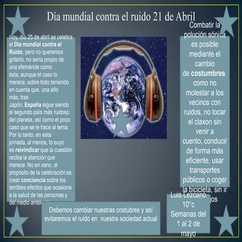 Día mundial contra el ruido 21 de abril | PPTX