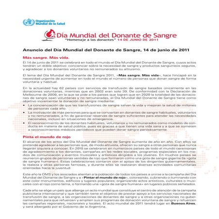 Día mundial del donante de sangre