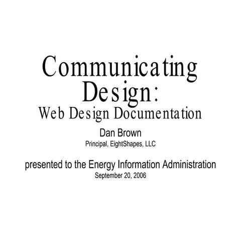 Dan Brown's Communicating Design Presentation to DOE