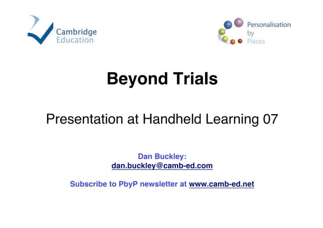 Dan Buckley, Cambridge Education