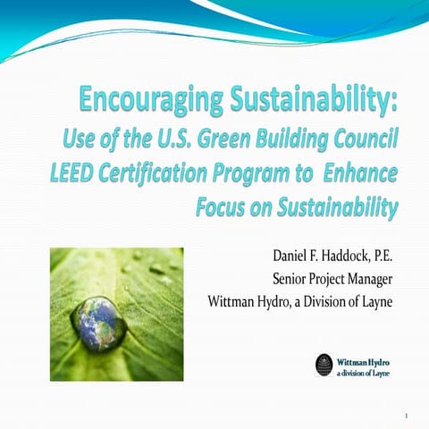 Enhancing Focus on Sustainability - Water Utility