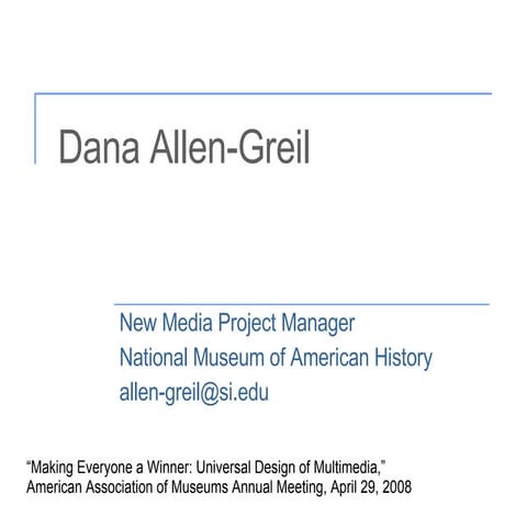 Making Everyone a Winner: Universal Design of Multimedia