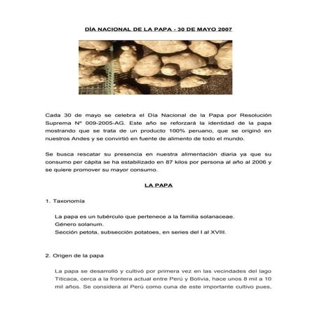 Día nacional de la papa