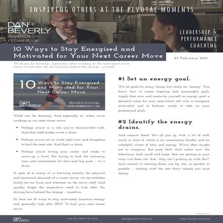 10 Ways to Stay Energised and Motivated for Your Next Career Move