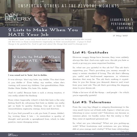 2 Lists to Make When You HATE Your Job