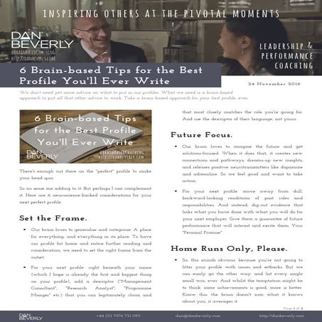 6 Brain-based Tips for the Best Profile You'll Ever Write