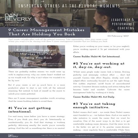 9 Career Management Mistakes That Are Holding You Back