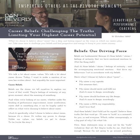 Career Beliefs: Challenging The Truths Limiting Your Highest Career Potential