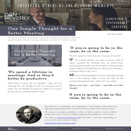 One Simple Thought for a Better Meeting