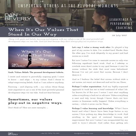 When It’s Our Values That Stand In Our Way