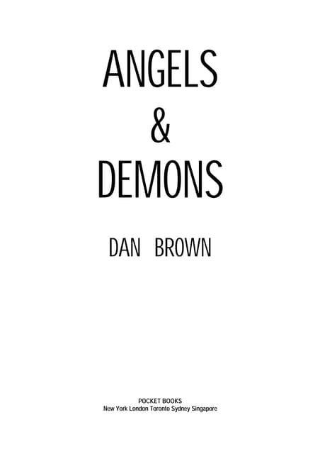 Dan brown angelsanddemons