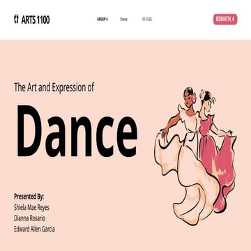 The art and expression of Dance presentation | PPTX