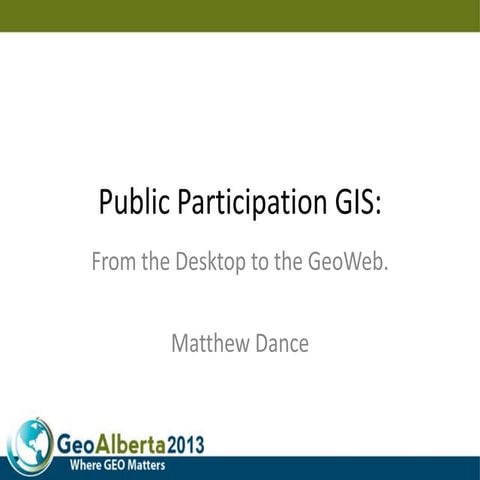 PPGIS: From desktop to the GeoWeb