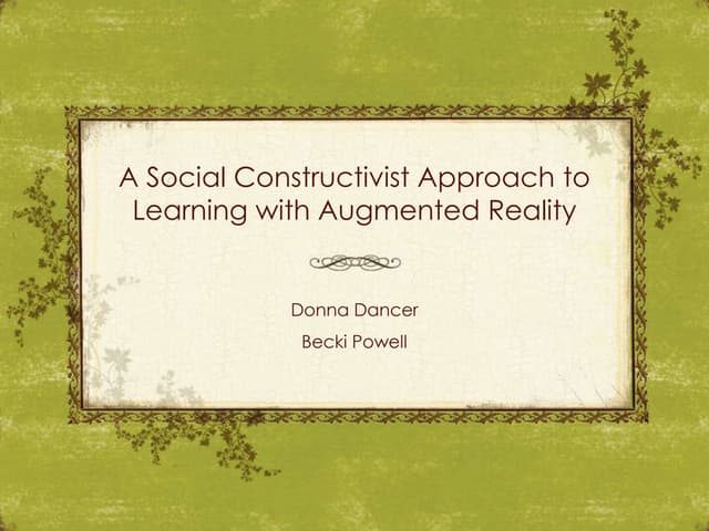 Social Constructivism in Augmented Reality