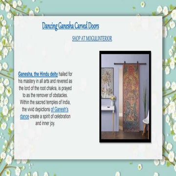 Dancing Ganesha Carved Doors. Ganesh's rhythmic