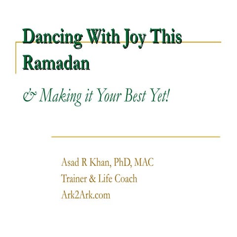 Dancing With Joy This Ramadan (2009)