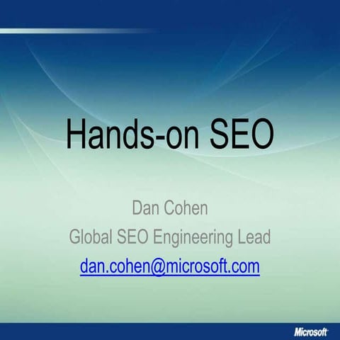 Dan Cohen, Hands On Seo from Internet World 2009