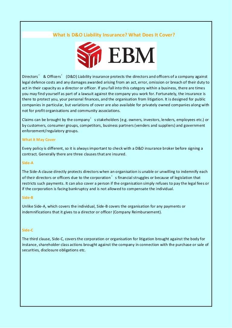 What Is D&amp;O Liability Insurance? What Does It Cover?