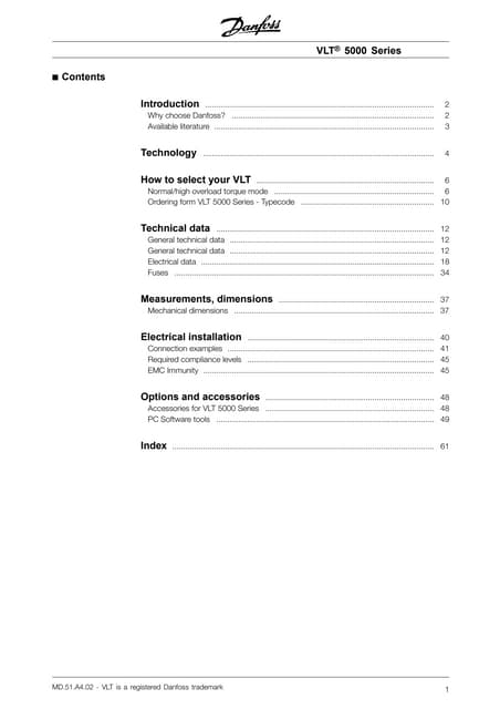 Danfoss vlt-5000 | PDF | Technology & Computing