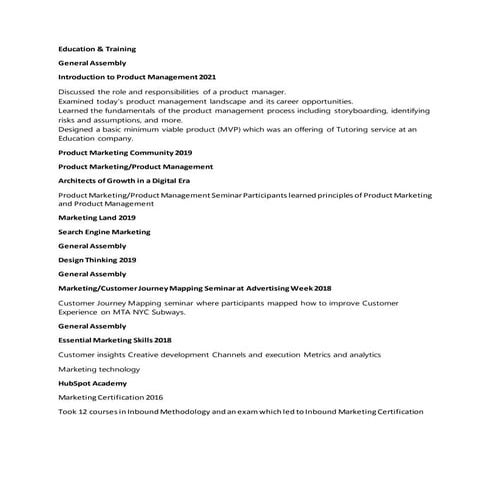 Marketing Education & Training Dan Galante