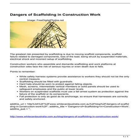 Scaffolding & Its Hazards (Civil Engineering) | PPTX