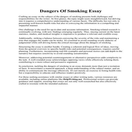 Dangers Of Smoking Essay.pdf