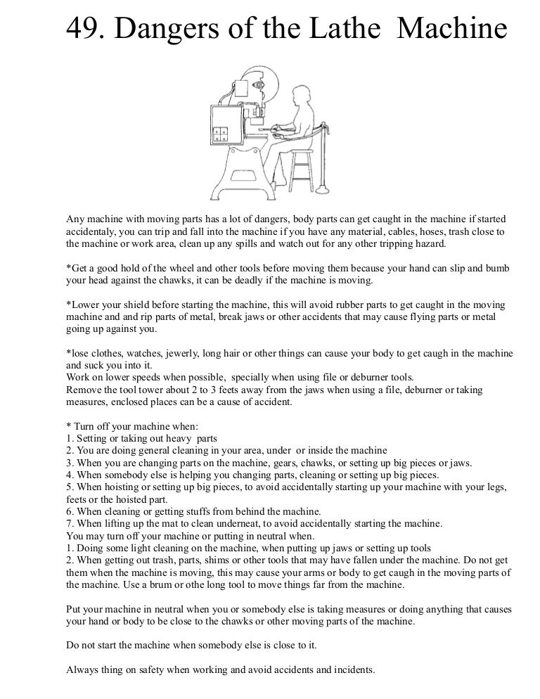 Dangers of the lathe machine