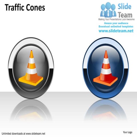 Danger traffic cones scale power point slides and ppt diagram templates 