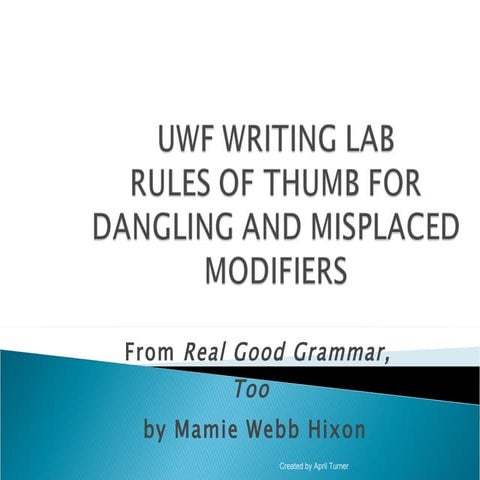 Dangling and Misplaced Modifiers