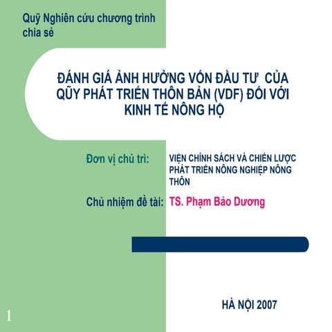 Danh gia anh huong von dau tu