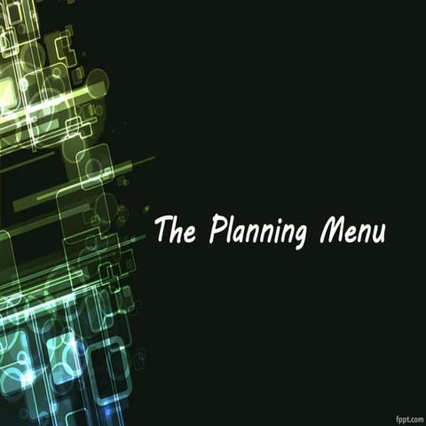 Planning Menu 