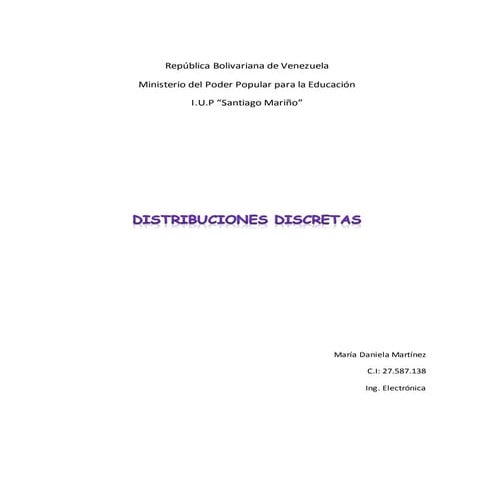 Distribuciones Discretas