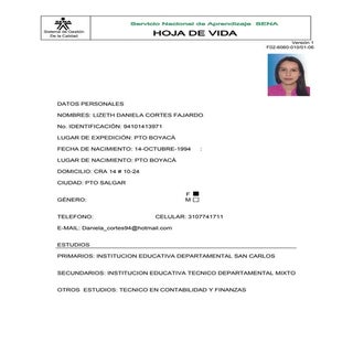 hoja de vida