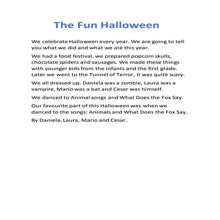 THE FUN HALLOWEEN:Daniela, Cesar, Laura and Mario