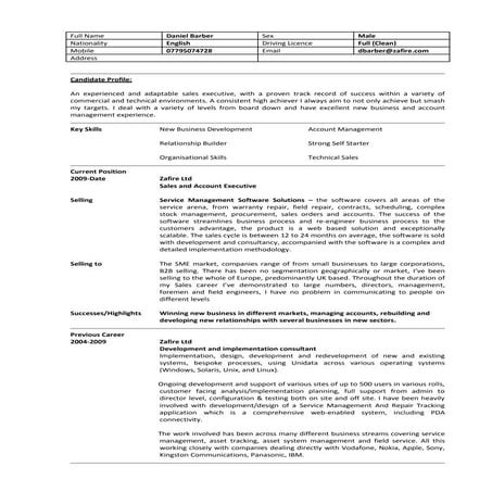 Daniel Barber CV