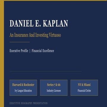 Daniel E. Kaplan - An Insurance And Investing Virtuoso | PDF